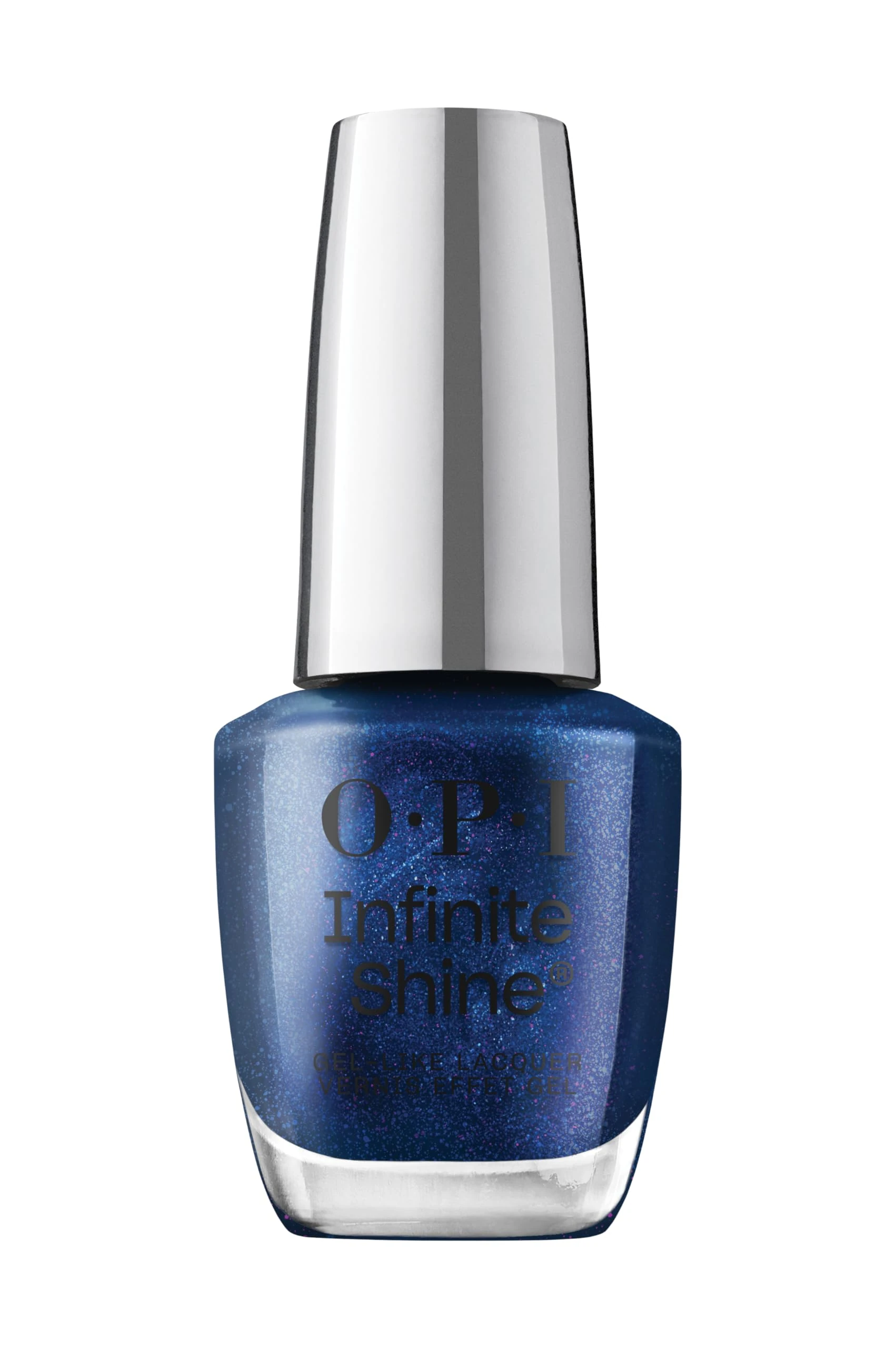 OPI Infinite Shine Nail Polish - Awe Night Long - Gel Like & Long Lasting Navy Blue Nail Polish - with Pre-Cured Gel Technology & OPI Pro-Wide Brush (15ml)