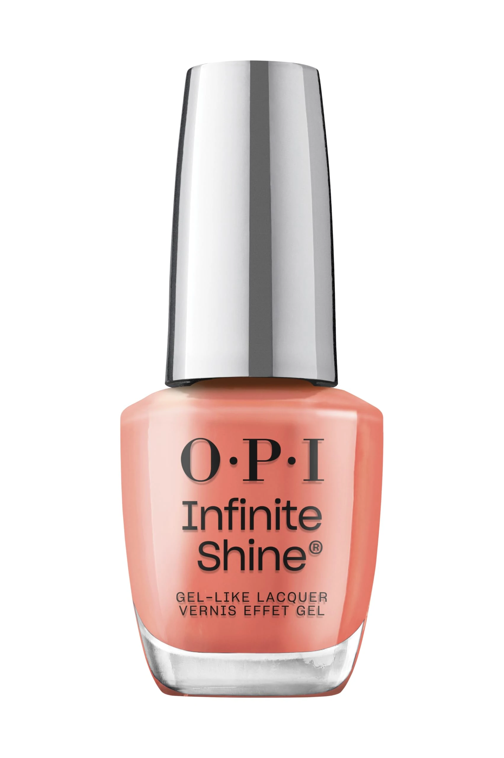 OPI Infinite Shine Nail Polish - Megawatt Hot - Gel Like & Long Lasting Orange Nail Polish - with Pre-Cured Gel Technology & OPI Pro-Wide Brush (15ml)