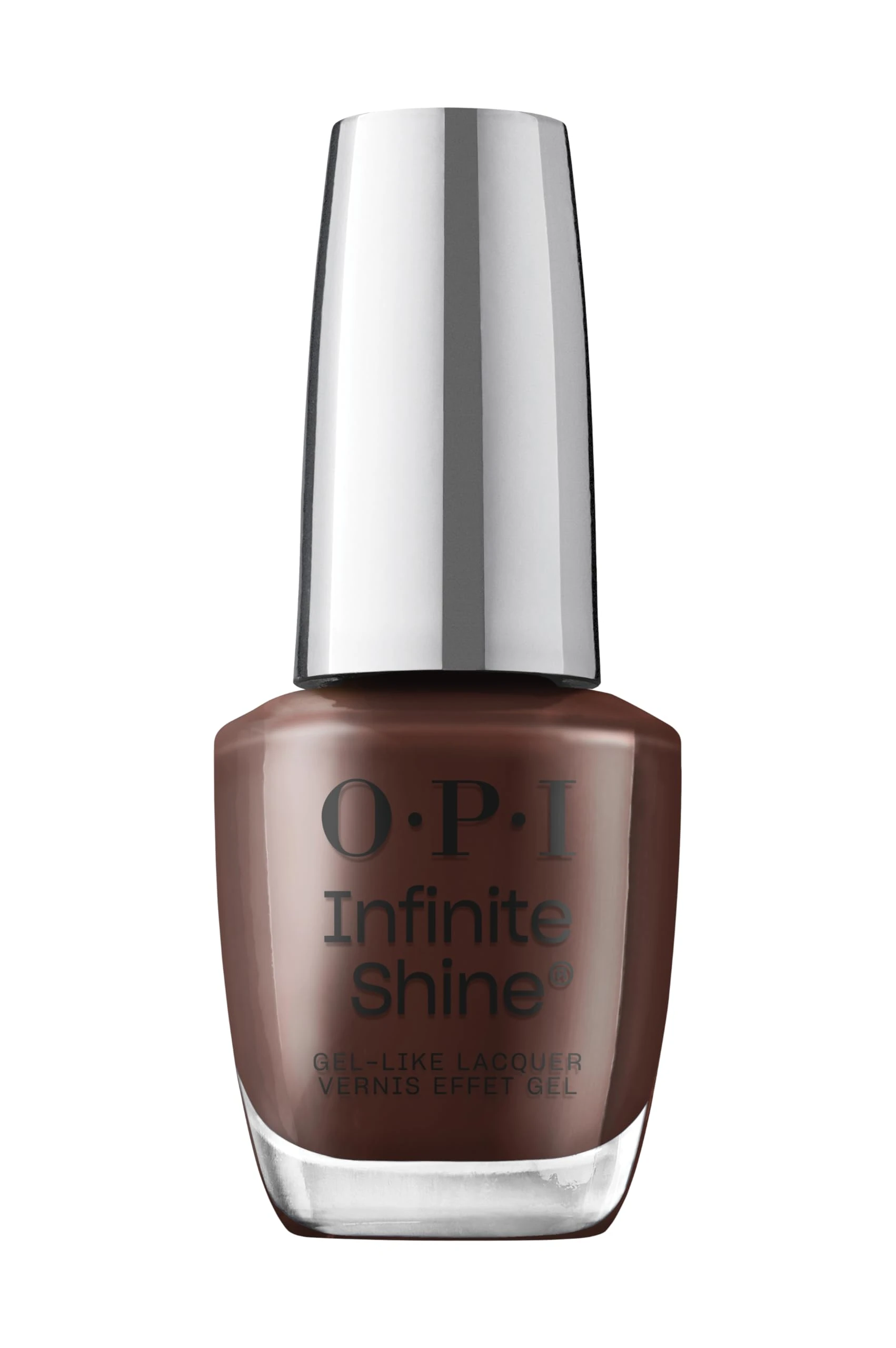 OPI Infinite Shine Nail Polish - Not Afraid of the Dark - Gel Like & Long Lasting Brown Crème Nail Polish - with Pre-Cured Gel Technology & OPI Pro-Wide Brush (15ml)