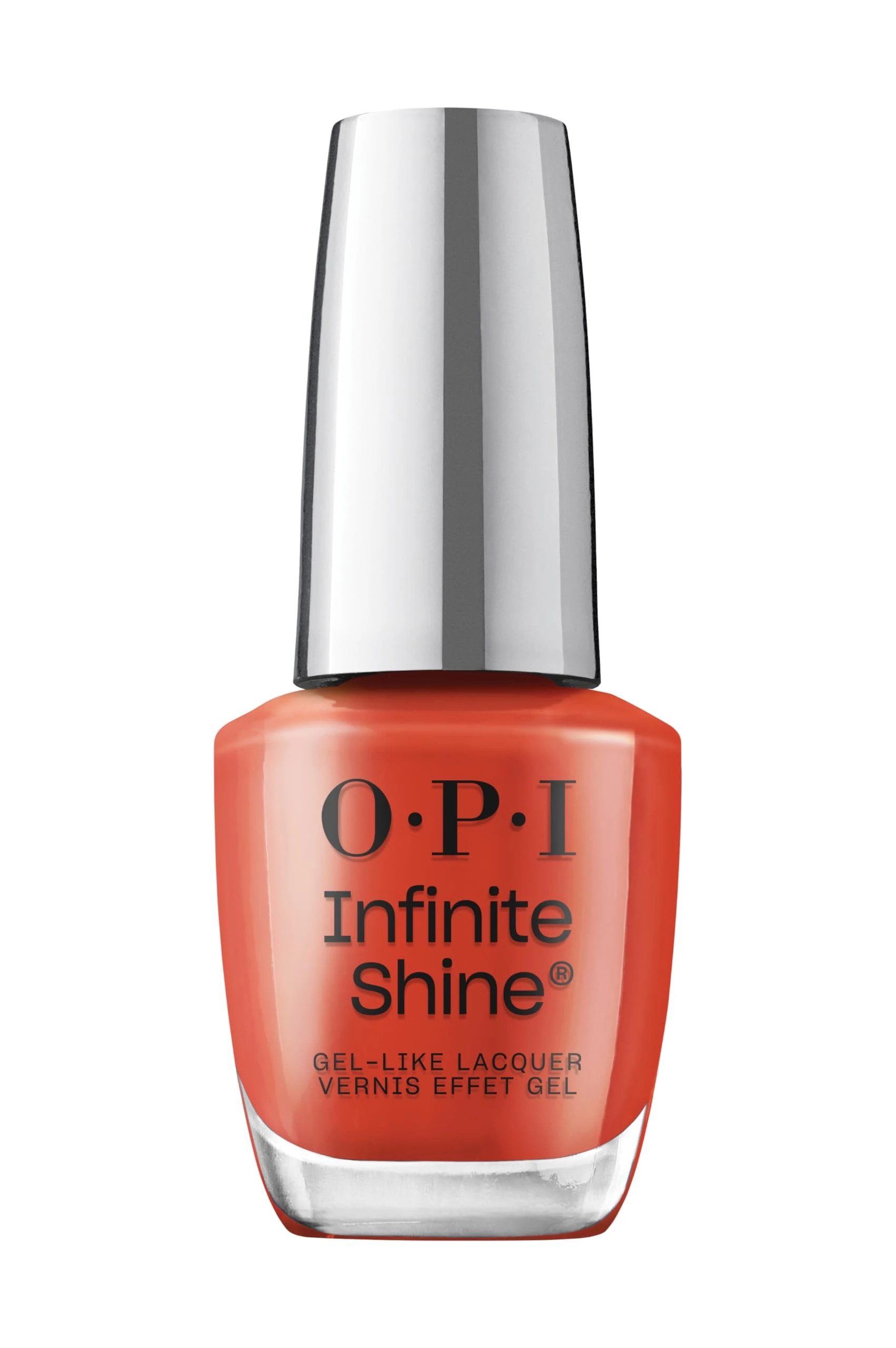 OPI Infinite Shine Nail Polish - Full of Glambition - Gel Like & Long Lasting Red Nail Polish - with Pre-Cured Gel Technology & OPI Pro-Wide Brush (15ml)