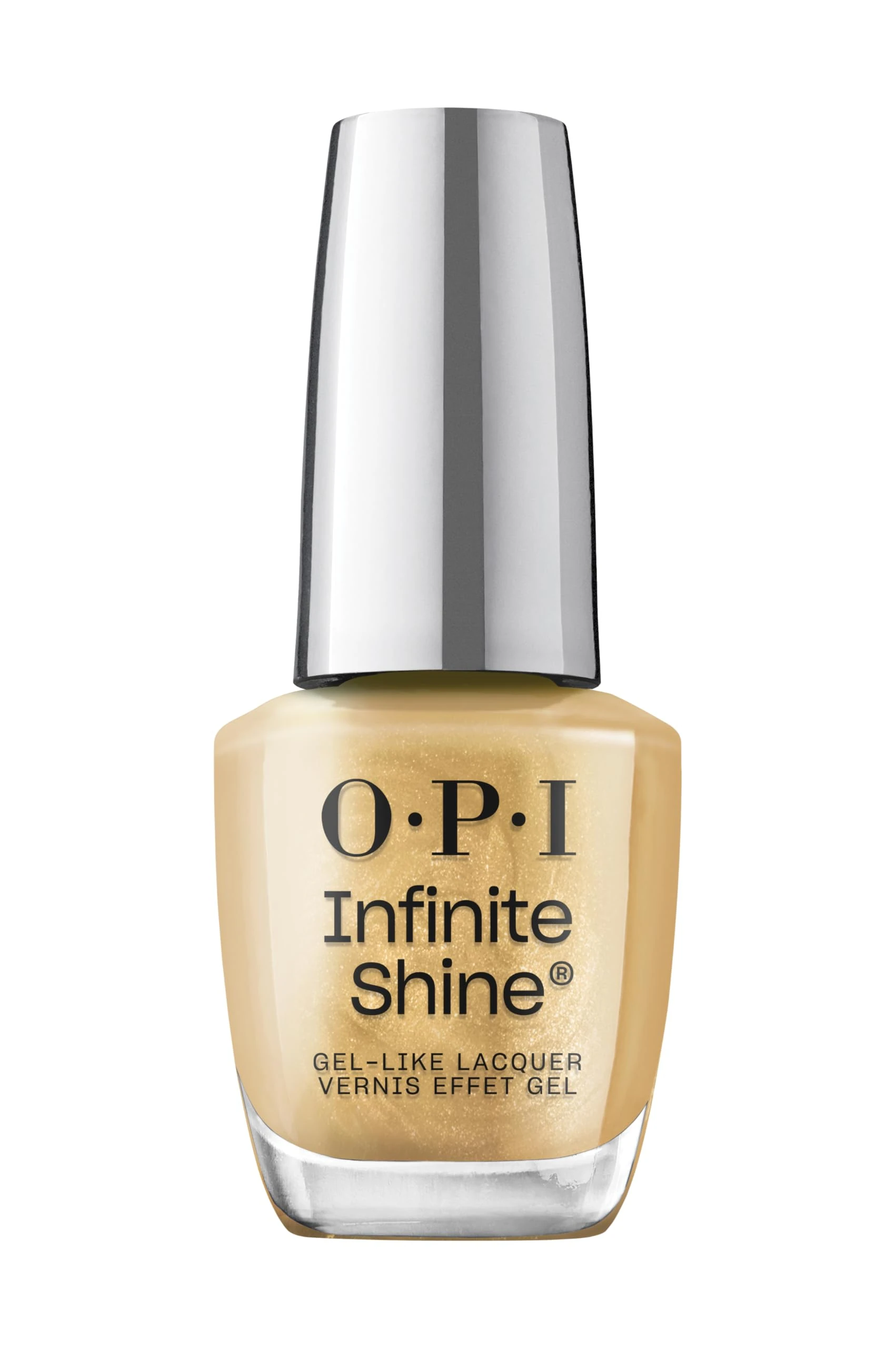 OPI Infinite Shine Nail Polish - 24/7 Carat - Gel Like & Long Lasting Metallic Gold Nail Polish - with Pre-Cured Gel Technology & OPI Pro-Wide Brush (15ml)