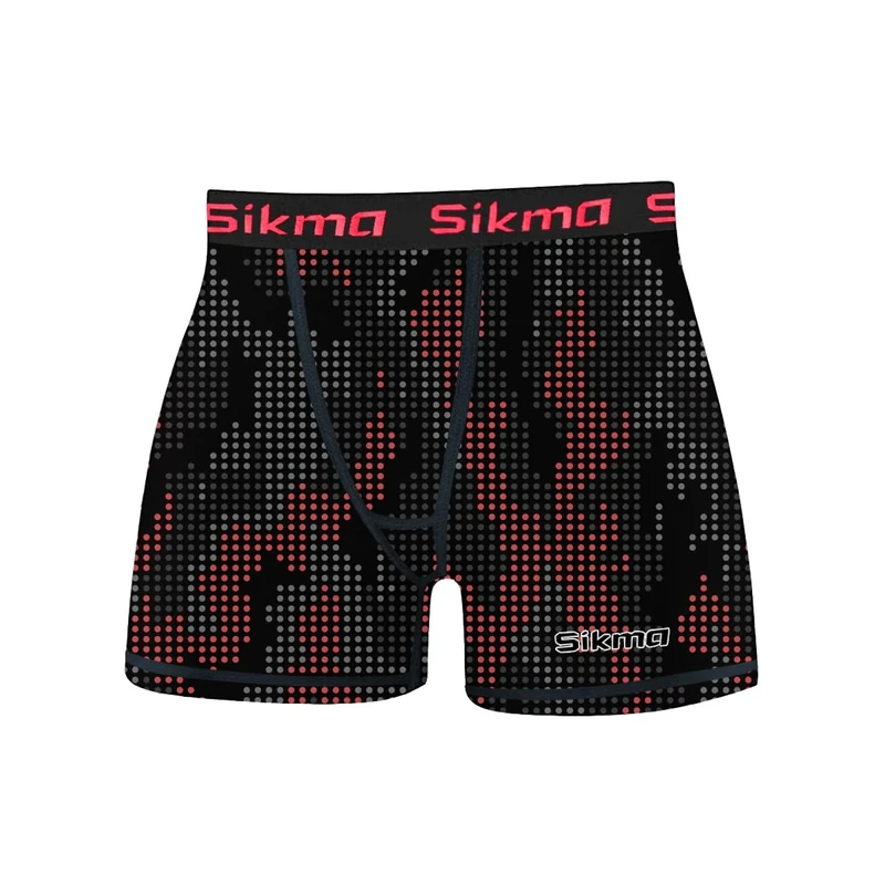 Sikma Mens Compression Boxer Shorts Base layer Skin Tight Briefs Sports Gym Fitness Bottom (Red, M)