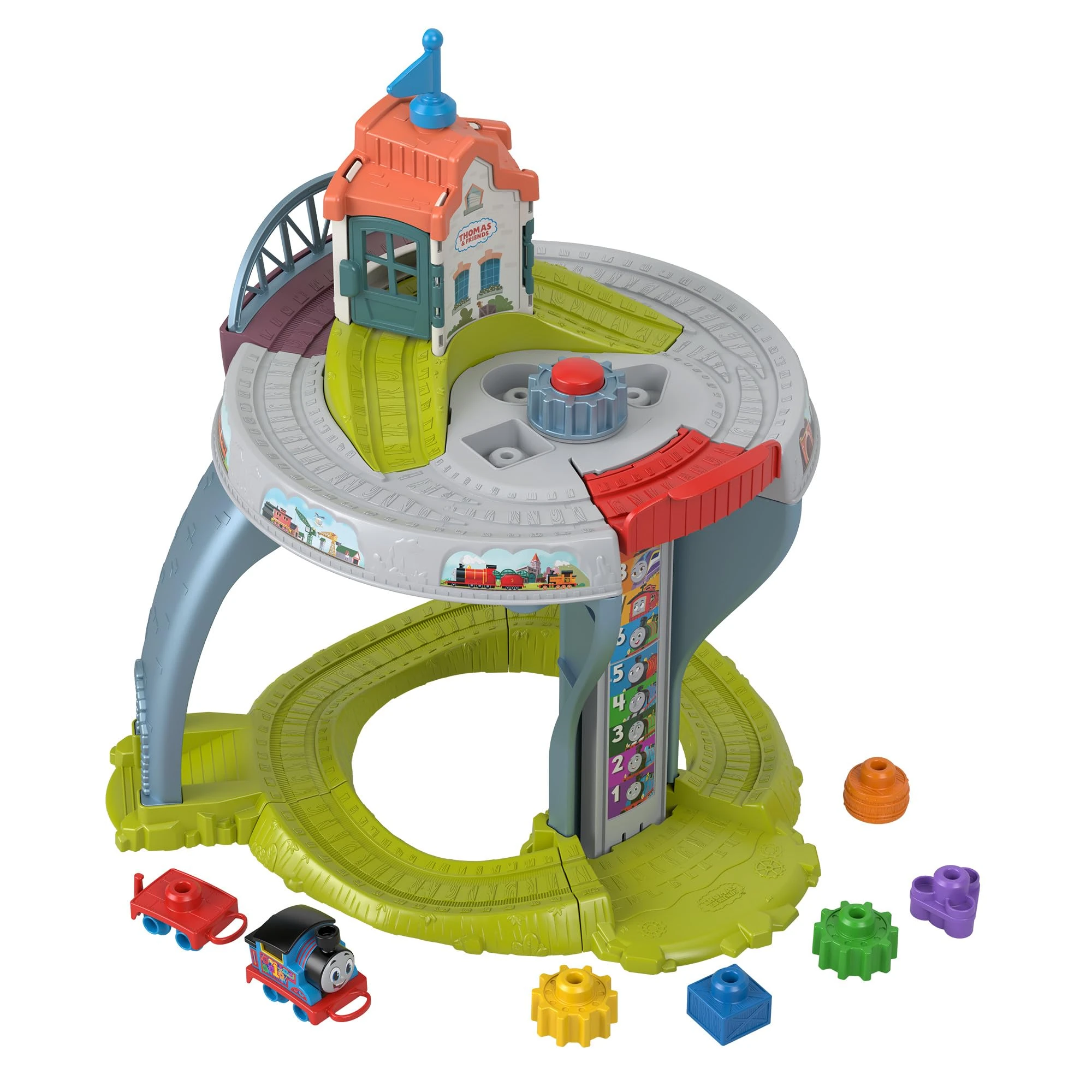 Thomas & Friends Toddler Toy My First Train Table with Track, Cargo Stacking & Fine Motor Activities for Kids Ages 18+ Months, JDD70