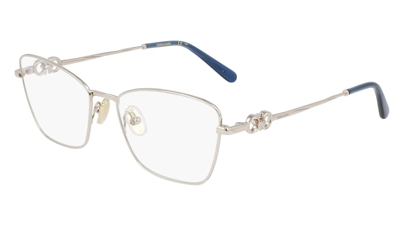 Salvatore Ferragamo SF2224NN 712 Light Gold Eyewear Woman Metallo, Rectangle, 54