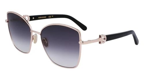Salvatore Ferragamo SF312SR 771 Rose Gold/Grey Gradient Sunglasses Woman Metallo, Tea Cup, 60