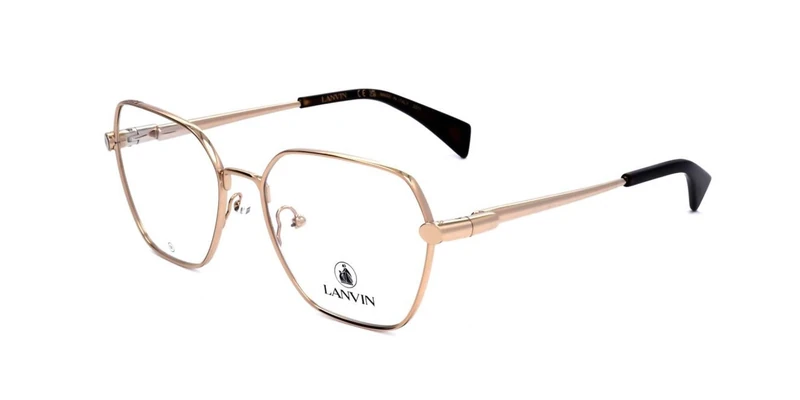 Lanvin LNV2127 703 Yellow Gold Eyewear Woman Metallo, Modified Rectangle, 53