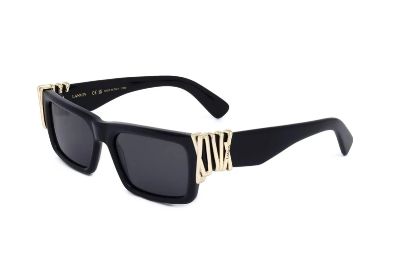 Lanvin LNV665S 001 Black Sunglasses Woman Acetato, Rectangle, 54