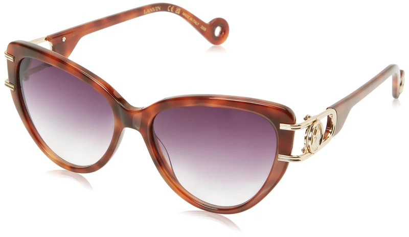 Lanvin LNV643S 217 Light Havana Sunglasses Woman Acetato, Cat Eye, 56