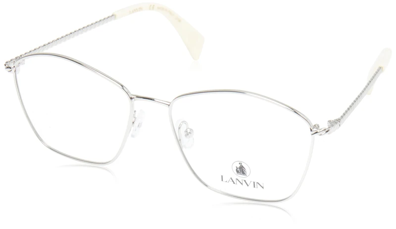 Lanvin LNV2103 047 Silver Eyewear Woman Metallo, Modified Rectangle, 54