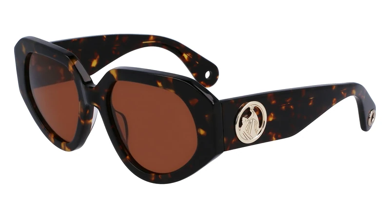 Lanvin LNV647S 234 Dark Havana Sunglasses Woman Acetato, Modified Rectangle, 53