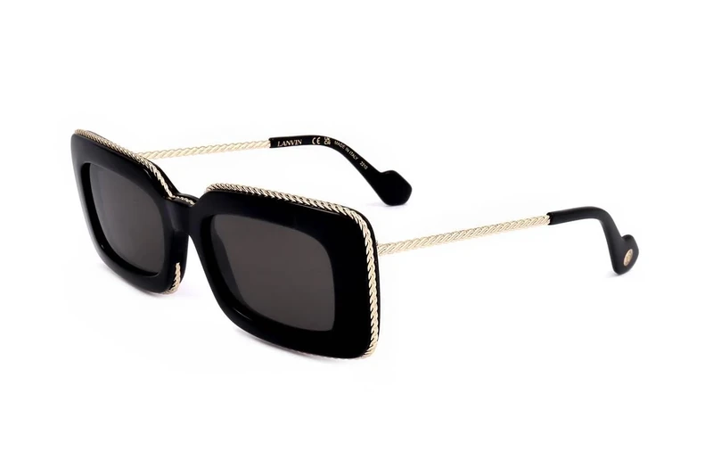 Lanvin LNV645S 001 Black Sunglasses Woman Acetato, Rectangle, 52