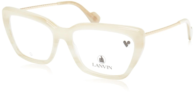 Lanvin LNV2632 103 Ivory Horn Eyewear Woman Acetato, Modified Rectangle, 55