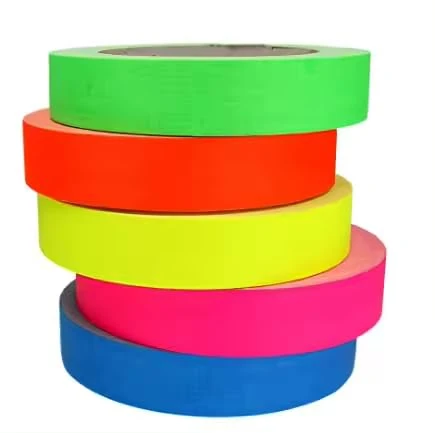 AISEY Neon Gaffer Cloth Tape, Fluorescent Colors Pro Gaff Tape Duct Tape UV Blacklight Glow in The Dark Tape for UV Party, 5 Pack (0.6 inch x 16.5 feet)