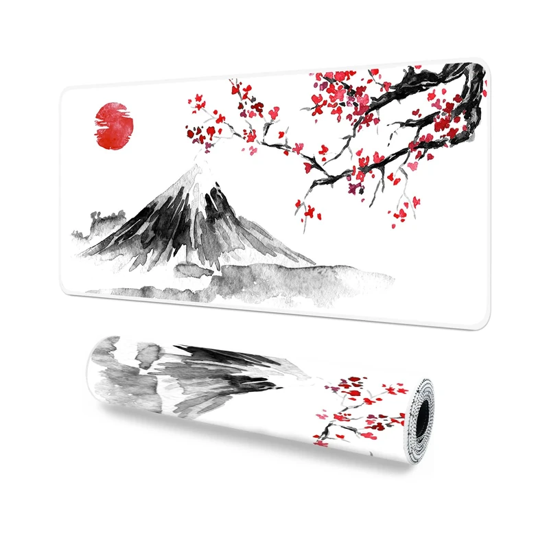 Giecy Gaming Mouse Pad, XXL Keyboard Mouse Mat Desk Pad with Non-Slip Rubber Base for Office & Home Computers, Laptop, Gaming (Cherry Blossom, 80 x 30 cm)