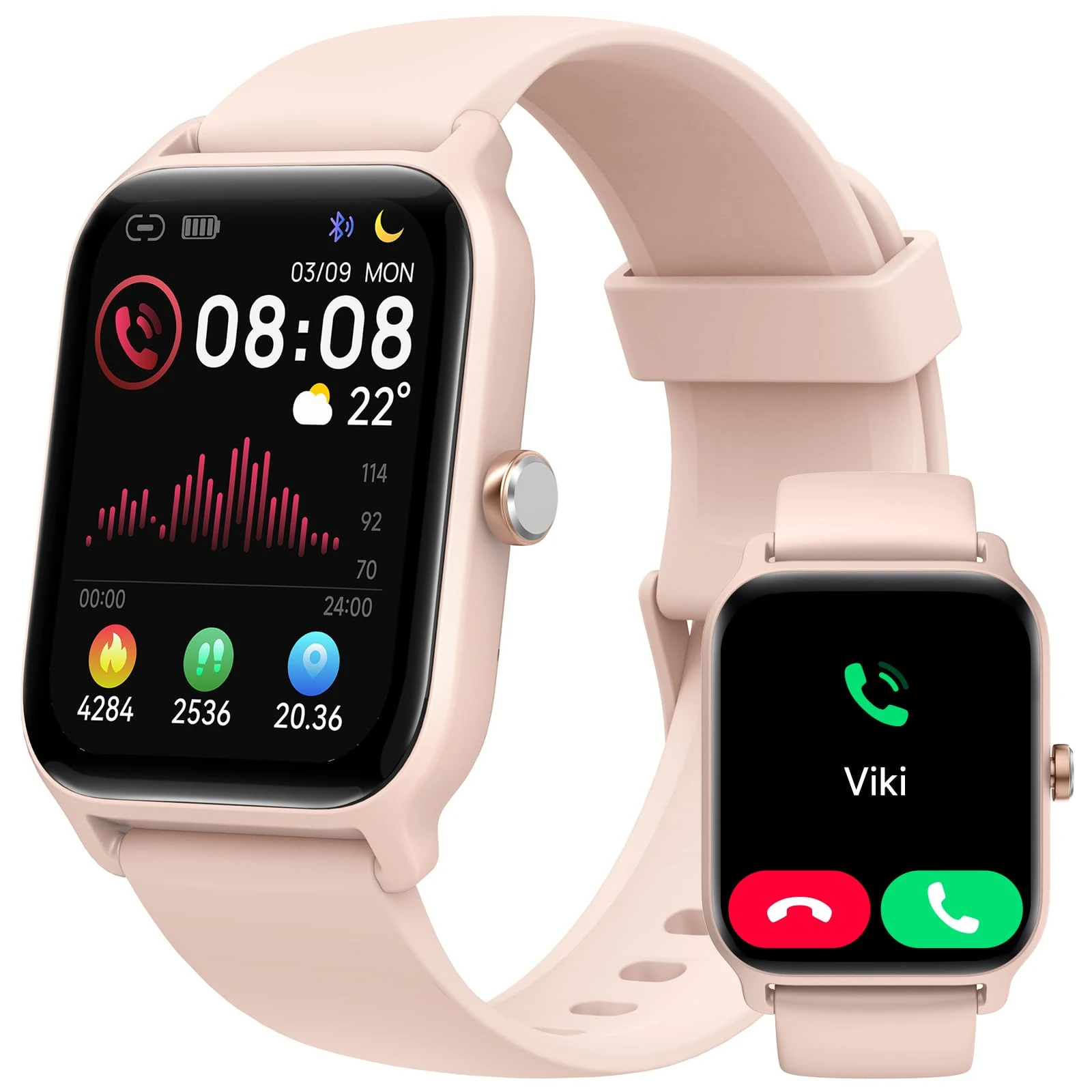 Smart Watch for Women, Answer/Make Calls, Alexa Built-in, [1.8"HD Screen] Smart Watches for Women iPhone/Samsung/Android, Fitness Watch with Heart Rate Sleep SpO2 Monitor,IP68 Waterproof, 100+ Sports