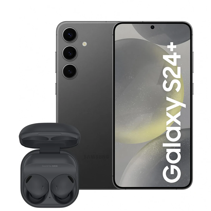Samsung Galaxy S24+, AI Android Smartphone, 12GB RAM, 256GB Storage, 50MP Camera, Large display, Onyx Black, 3 Year Manufacturer Extended Warranty with Buds2 Pro Wireless Earphones (UK Version)