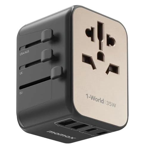MOMAX Universal Travel Adapter, 140W GaN Technology (35W)
