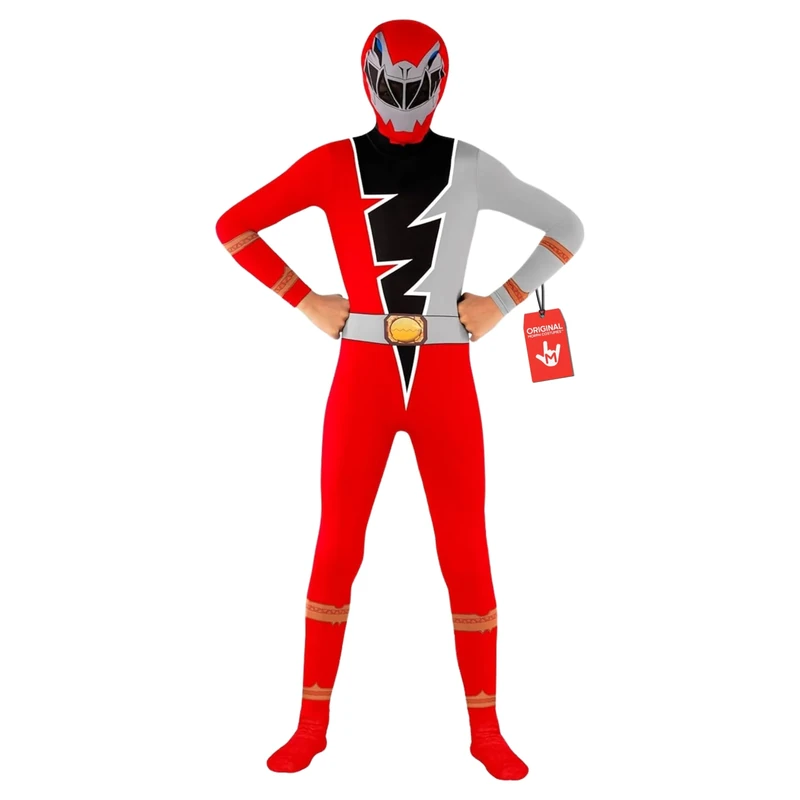 Morphsuits Power Rangers Dino Fury Costume Kids Red Morpher Power Rangers Cosmic Fury Dress-Up Outfit, Medium