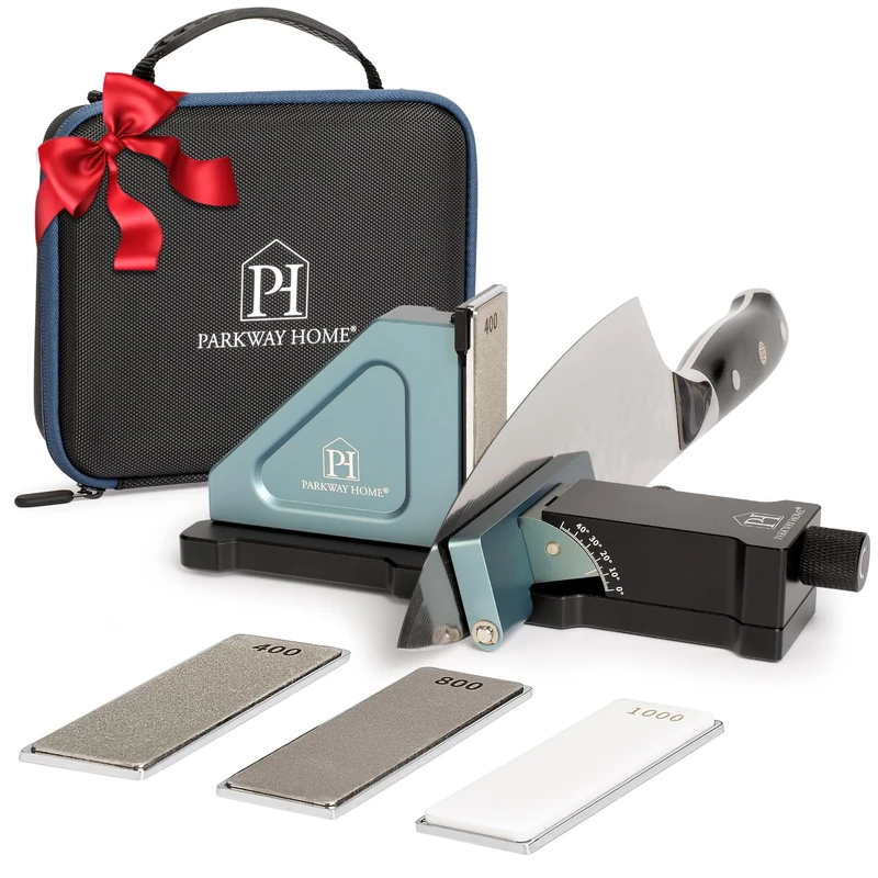 Parkway Home Knife Sharpener Professional - 2 in 1 Construction - Kitchen Knife Sharpener with Adjustable 10° and 40° Angles