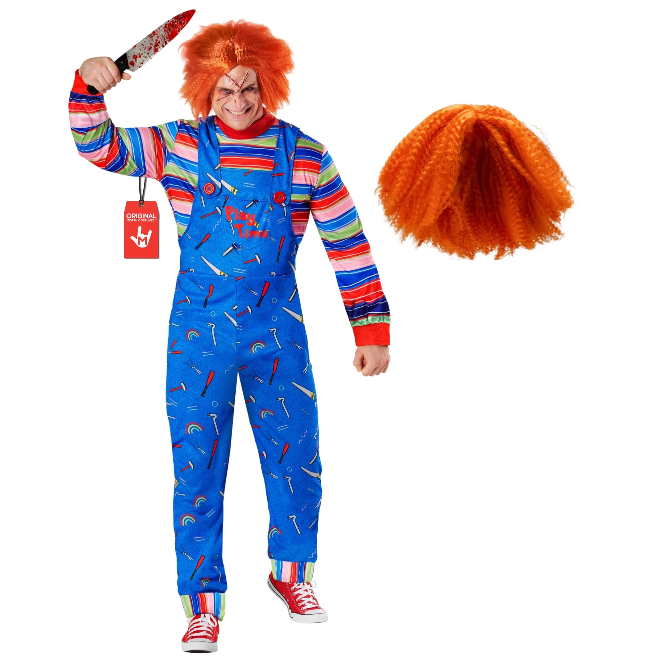 Morph Playtime Killer Doll Costume For Men, Halloween Costumes Men, Mens Halloween Costumes Adult Scary, Large