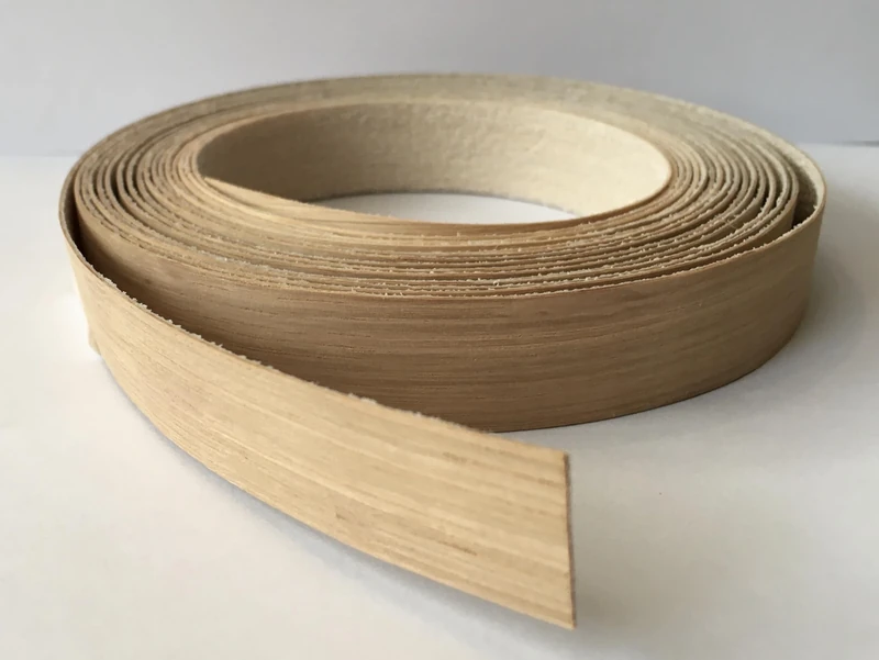 Vale Veneers 18mm Real Oak Edging Tape - 5 metre Roll of Pre Glued Oak Veneer Edging Iron on Edging Strip/Trim/Banding/Cabinet/Shelving/Furniture (18mm)