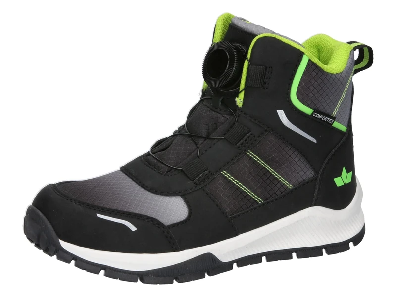 Lico Akima Winter Boots, Schwarz/Grau/Lemon, 2 UK