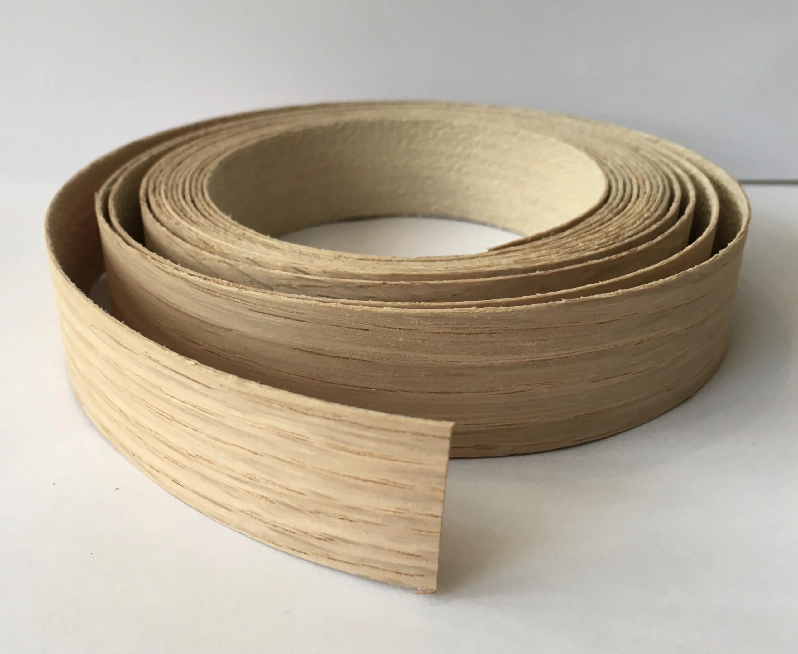 Vale Veneers 25mm Real Oak Wood Veneer Trim - 5m Roll of Pre Glued Iron on Edging Tape/Banding (25mm)