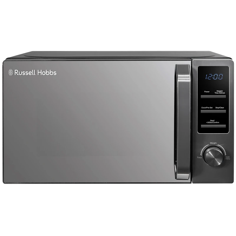 Russell Hobbs 20 Litre 800W Dark Steel Digital Microwave with 8 Auto Cook Menus & Defrost Function, 5 Power Levels, Integrated Timer, Mirror Door & Easy Clean RHM2028DS
