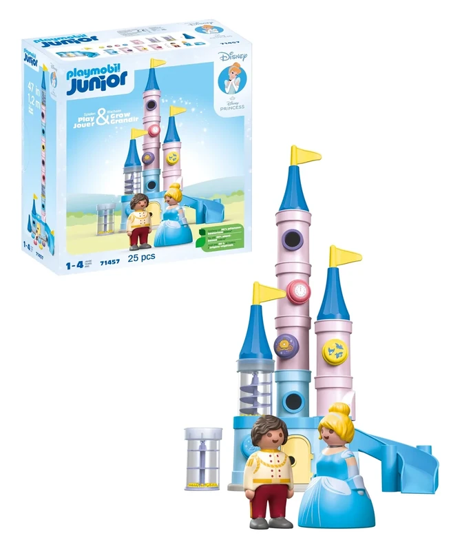 Playmobil 71457 JUNIOR & Disney: Cinderella's Castle, toys for toddlers, made from over 90% plant-based plastics, gifting toy and fun imaginative role-play, playsets for children ages 12 months+