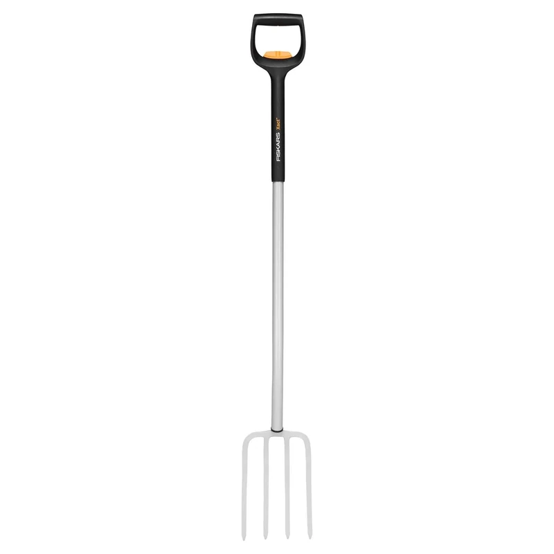 Fiskars Telescopic Spade Fork for hard, stony soils, With 4 tines, Length 1.10 m to 1.30 m, boron steel, Black/Silver, SmartFit, 1070717