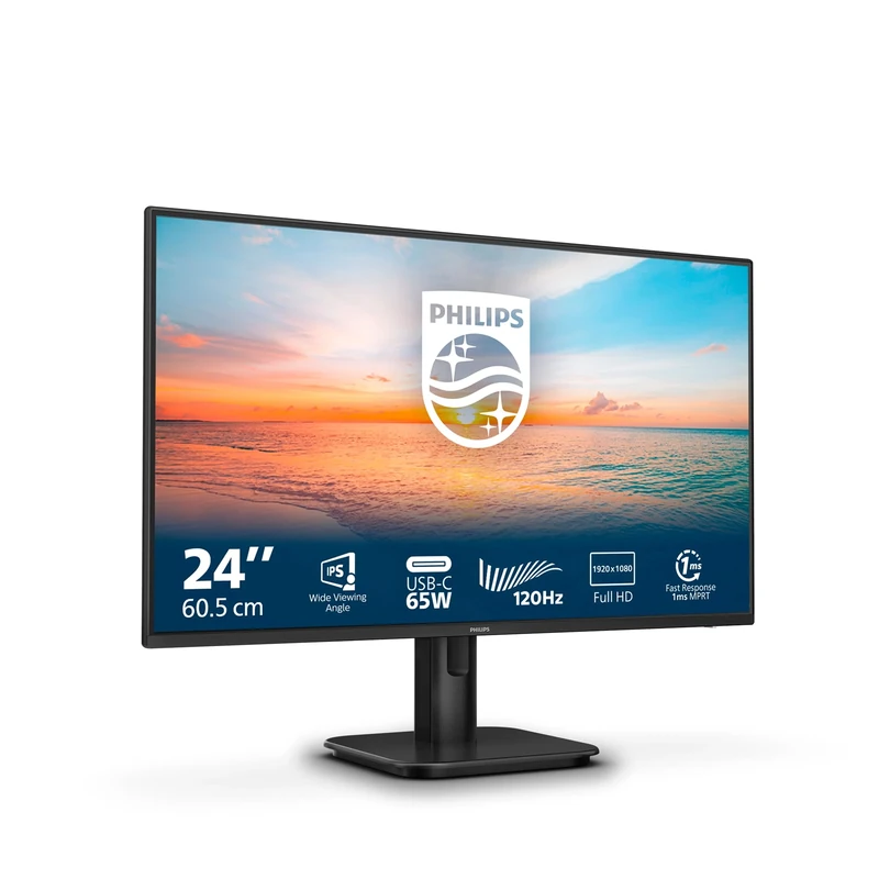 Philips 24E1N1300A 24" FHD Monitor - 100Hz, 1ms, USB-C Power, Speakers