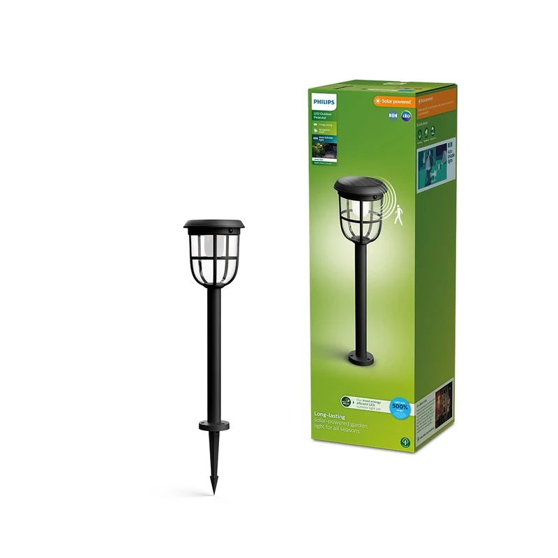 Philips Lighting Radii UltraEfficient Auto-linkable Solar Path Light, 1.3W, 3000K, Black, Motion Sensor, IP44 Weatherproof