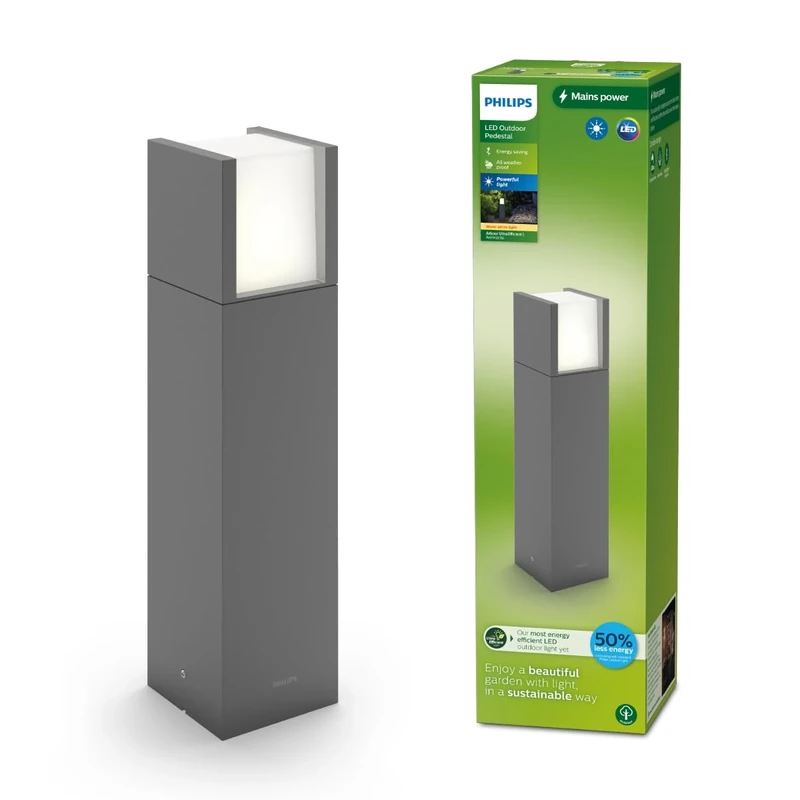 Philips Lighting Arbour UltraEfficient Outdoor Path Light, 3.8W, 2700K, Antracite, IP44 Weatherproof