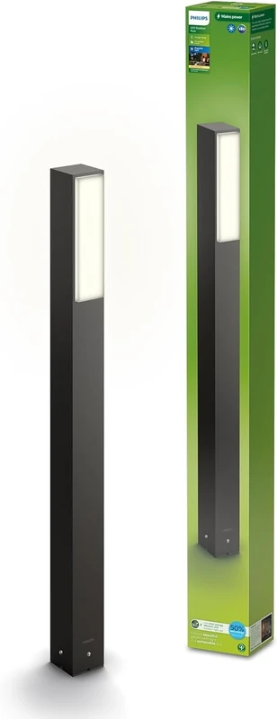 Philips Lighting Stratosphere UltraEfficient Outdoor Path Light 3.8W, 2700K Warm White Light, Antracite, IP44 Weatherproof