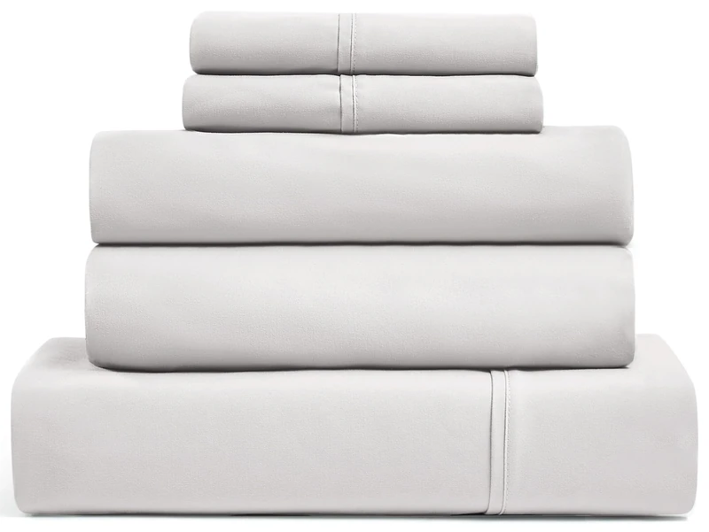UGG 33611 Hedi Split King Bed Sheet and Pillowcase 5-Piece Set Sleep in Luxury Machine Washable Deep Pockets Wrinkle-Resistant Breathable Cozy Comfort Silky Cooling Sheets, Split King, Stone
