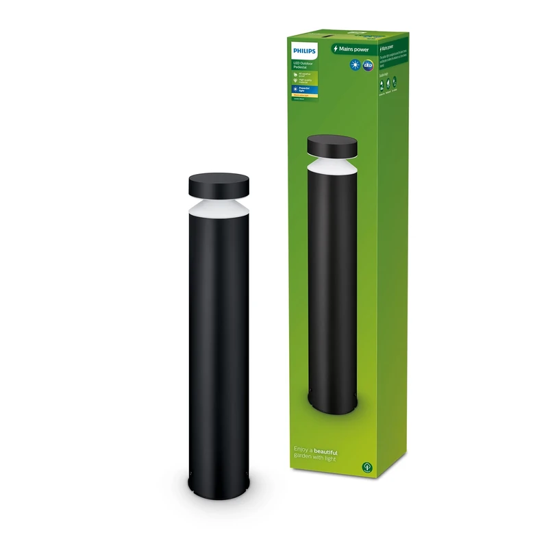 Philips Lighting Laven Outdoor Path Light, 6W, 4000K Cool White Light, Black, IP44 Weatherproof
