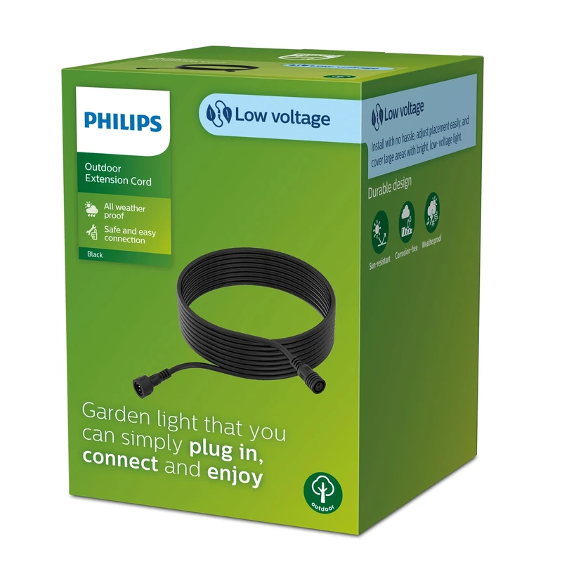Philips GardenLink 10m Low-Voltage Outdoor Cable - 24V, IP67 Black