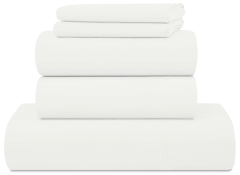 UGG 33610 Alahna Split King Bed Sheets and Pillowcases 5-Piece Set Sleep in Luxury Machine Washable Deep Pockets Wrinkle-Resistant Silky Cooling Technology for All-Season Comfort, Split King, White