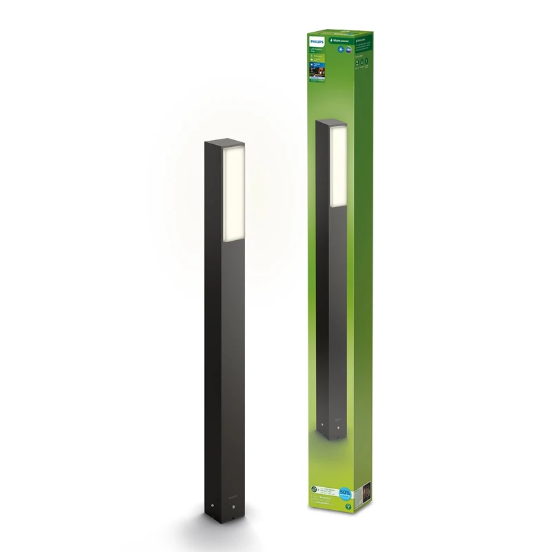 Philips Lighting Stratosphere UltraEfficient Outdoor Path Light 3.8W, 4000K Cool White Light, Antracite, IP44 Weatherproof