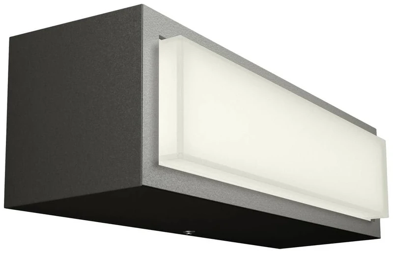 Philips Lighting Stratosphere UltraEfficient Outdoor Wall Light, 3.8W, 2700K Warm White Light, Antracite, IP44 Weatherproof