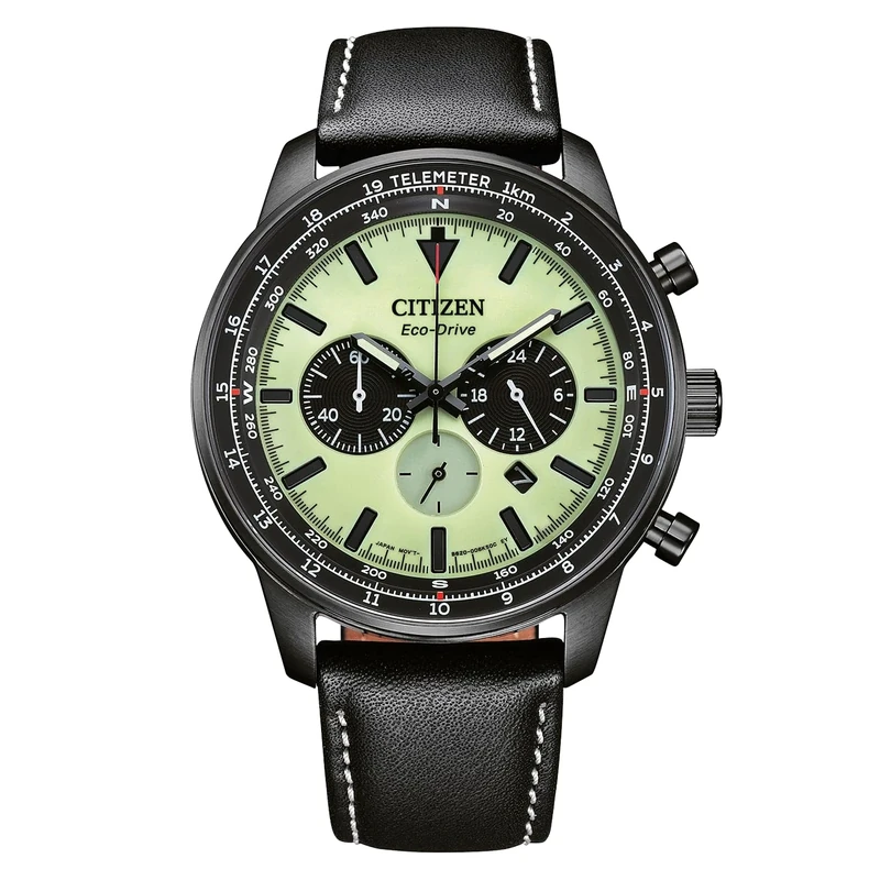 CITIZEN 32026884 Men's Watch Analogue Quartz One Size Green Black, Green, Black, Standard Size, Strap.