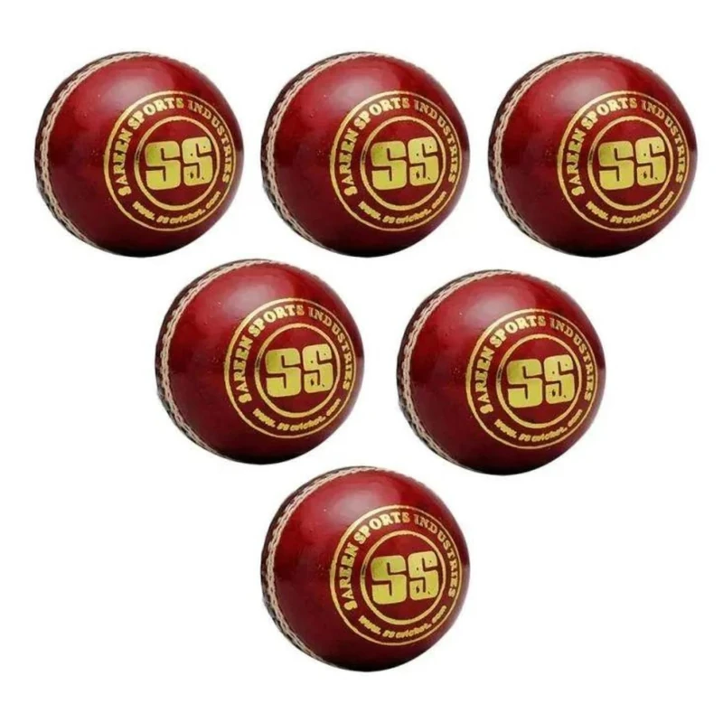 SS True Test Cricket Leather Ball for Test Match, T20 Match & ODI Match Water Proofed Best Material Leather Ball | Tournament and Club Matches | (Pack of 6)