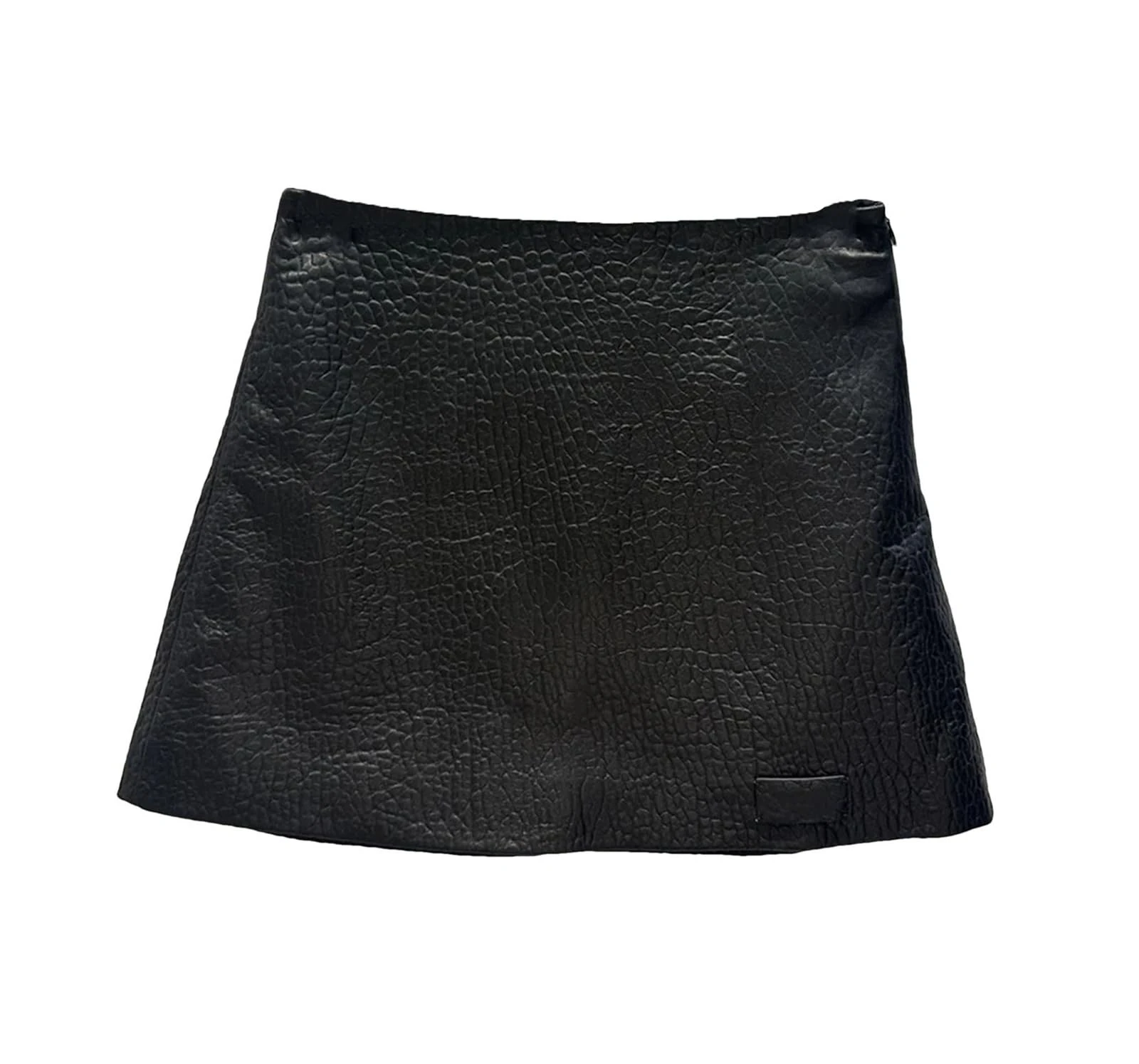 Haitpant Women's Summer Party Black Color Sexy Mini Skirt Solid Color Genuine Leather A-Line Short Skirt