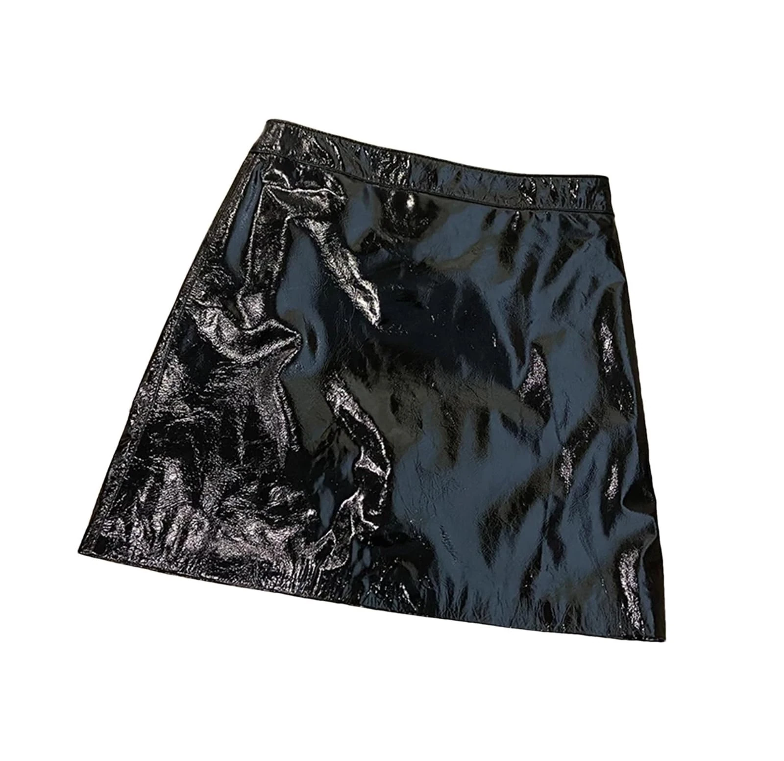 Women Leather Bodycon Mini Skirt Sexy Pencil Skirt Lady Skinny High Waist Genuine Leather Skirts Black