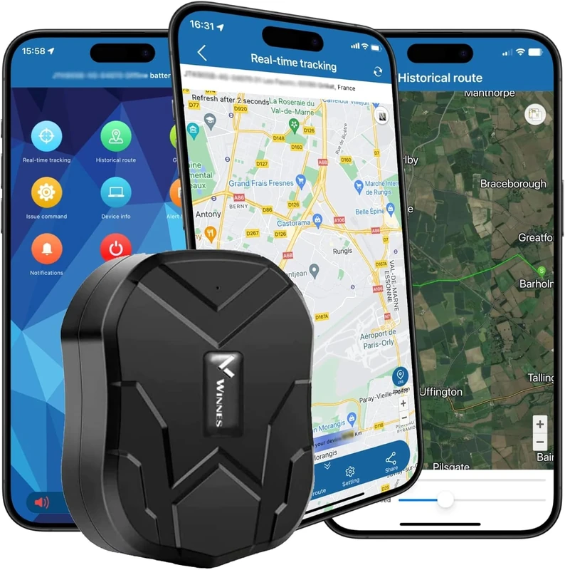 Winnes GPS Car Tracker 10000mAh Big Battery 4G Worldwide Coverage Real-time Location Tracking Vehicle Security Monitor Anti-theft Magnetic Car Tracke 150 day Standby, Free APP