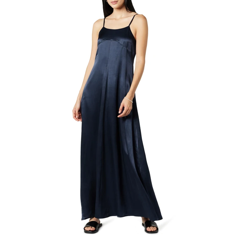 The Drop Women's Long Slip Dress, Sky Captain, XL