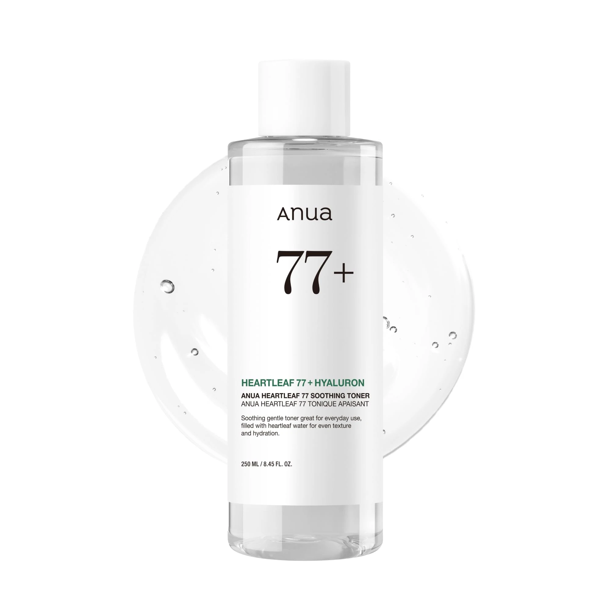 ANUA Heartleaf 77 Soothing Toner, Moisturizing & Calming Facial Toner for Glass Skin, Panthenol, Hyaluronic Acid, Hydration for Sensitive Skin, Vegan, Korean Skin Care, 250ml/8.45 fl.oz.