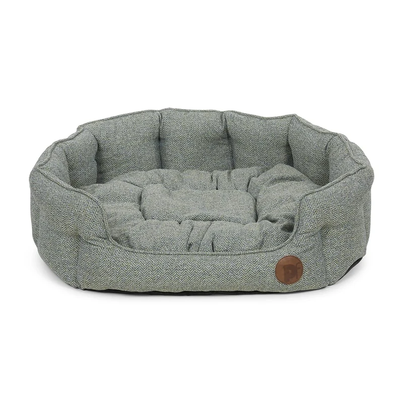 Petface Sage Herringbone Oval Dog Bed with Removeable Cushion, Machine Washable, Extra Large (Pack of 1)
