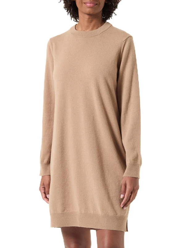 GANT Women's Superfine Lambswool Dress, Caramel Beige, L