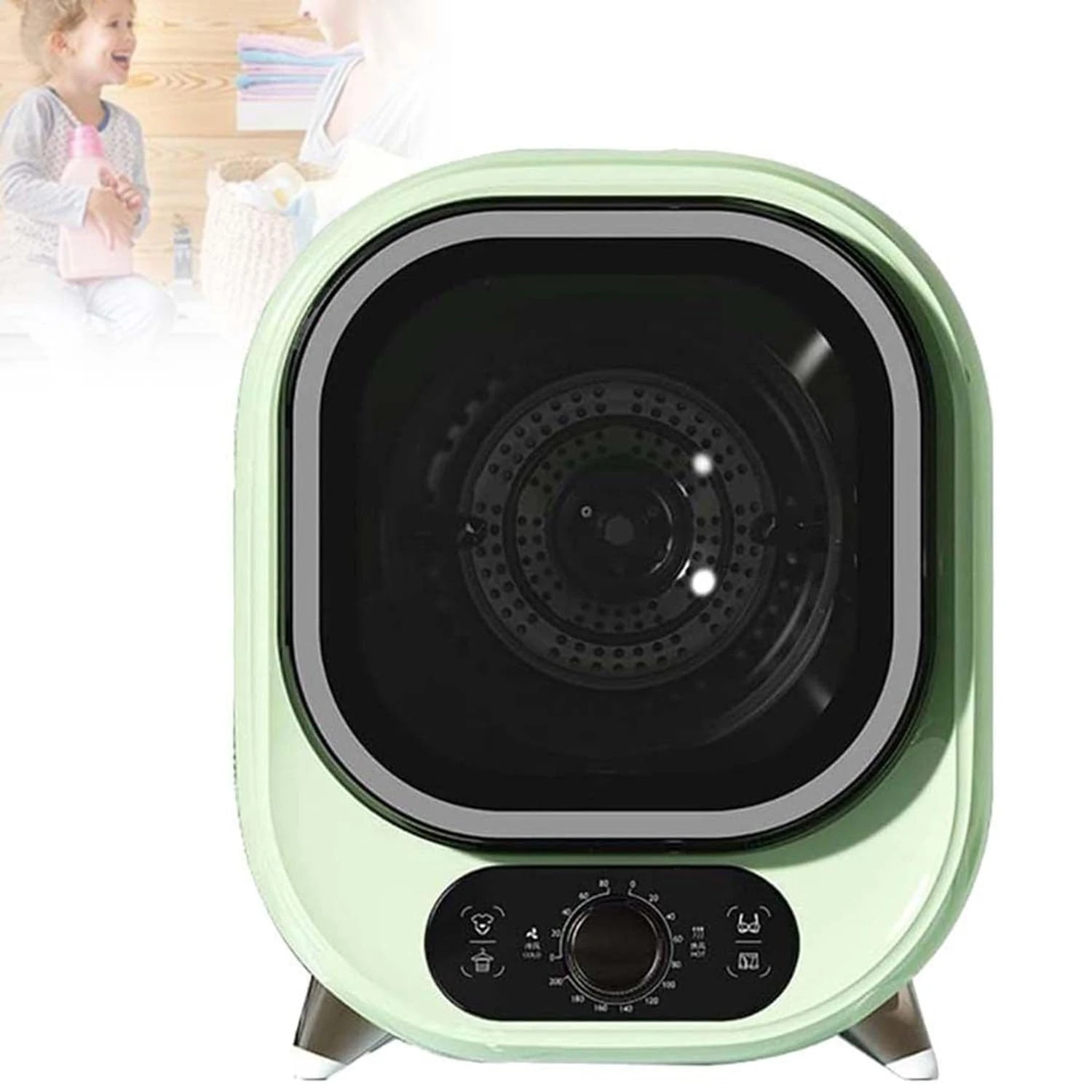 DPLXFPP Small Tumble Dryer, Portable Condenser Tumble Dryer, Compact & Mini Spin Dryer 0.8kg Load Capacity, Perfect for Counter Top or Wall Mounted Use 5kg Capacity,A